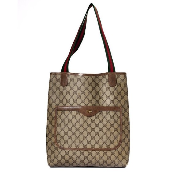 Gucci Shopper Vertical Ophidia Vintage Gg Supreme Brown - vintage - Picture 1 of 1